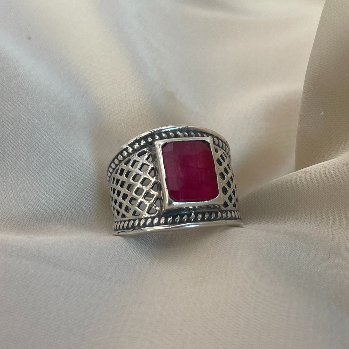 Rectangular Ruby Ring image 4
